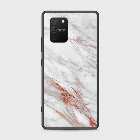 Samsung Galaxy S10 Lite Cover - White Marble Series - HQ Ultra Shine Premium Infinity Glass Soft Silicon Borders Case