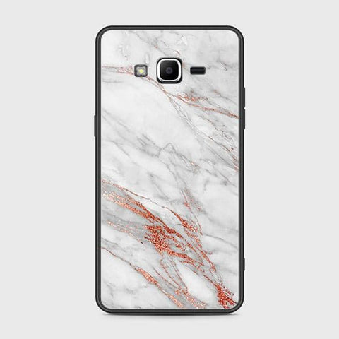 Samsung Galaxy J2 Prime Cover - White Marble Series - HQ Ultra Shine Premium Infinity Glass Soft Silicon Borders Case