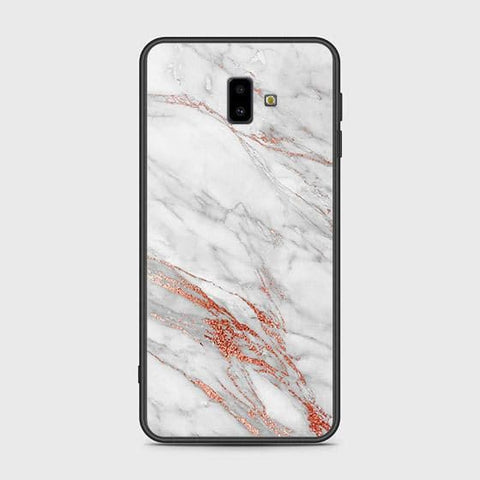 Samsung Galaxy J6 Plus 2018 Cover - White Marble Series - HQ Ultra Shine Premium Infinity Glass Soft Silicon Borders Case