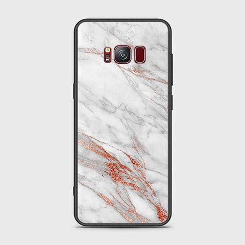 Samsung Galaxy S8 Plus Cover - White Marble Series - HQ Ultra Shine Premium Infinity Glass Soft Silicon Borders Case