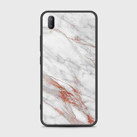 Vivo V11 Pro Cover - White Marble Series - HQ Ultra Shine Premium Infinity Glass Soft Silicon Borders Case