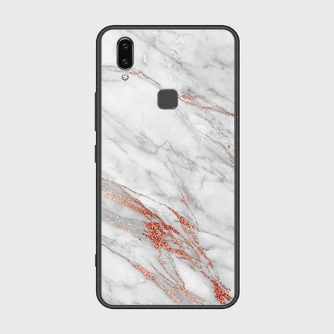 Vivo Y85 Cover - White Marble Series - HQ Ultra Shine Premium Infinity Glass Soft Silicon Borders Case