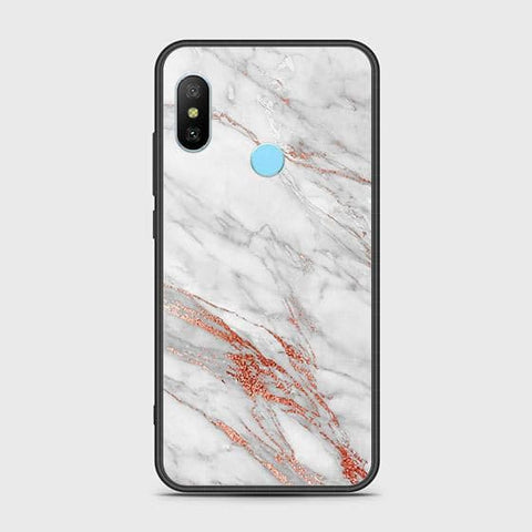 Xiaomi Redmi 6 Pro Cover - White Marble Series - HQ Ultra Shine Premium Infinity Glass Soft Silicon Borders Case