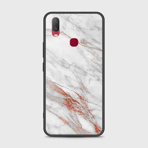 Vivo Y11 2019 Cover - White Marble Series - HQ Ultra Shine Premium Infinity Glass Soft Silicon Borders Case