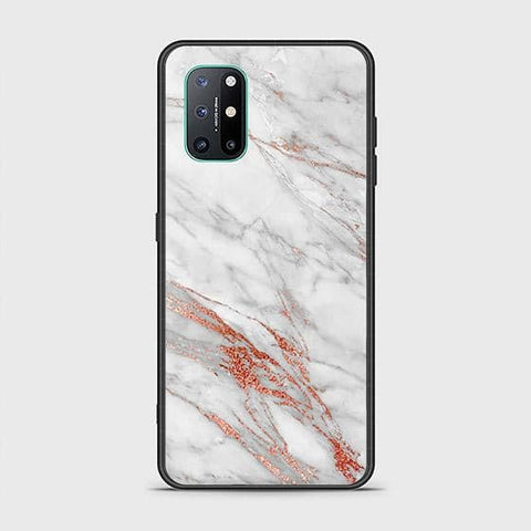 OnePlus 8T Cover - White Marble Series - HQ Ultra Shine Premium Infinity Glass Soft Silicon Borders Case