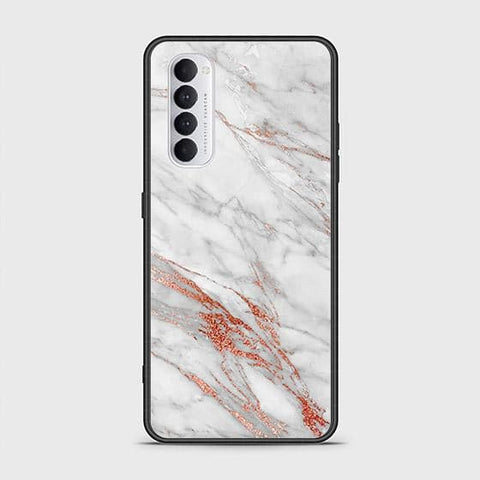 Oppo Reno 4 Pro Cover - White Marble Series - HQ Ultra Shine Premium Infinity Glass Soft Silicon Borders Case