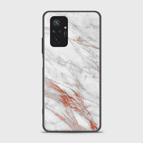 Xiaomi Redmi Note 10 Pro Max Cover - White Marble Series - HQ Ultra Shine Premium Infinity Glass Soft Silicon Borders Case