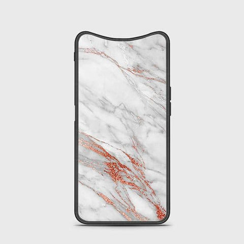 Oppo Find X Cover - White Marble Series - HQ Ultra Shine Premium Infinity Glass Soft Silicon Borders Case