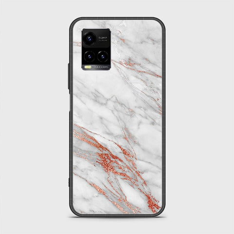 Vivo Y33T Cover - White Marble Series - HQ Ultra Shine Premium Infinity Glass Soft Silicon Borders Case