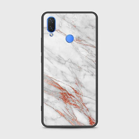 Honor 8C Cover - White Marble Series - HQ Ultra Shine Premium Infinity Glass Soft Silicon Borders Case