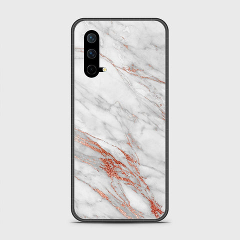 OnePlus Nord CE 5G Cover- White Marble Series - HQ Ultra Shine Premium Infinity Glass Soft Silicon Borders Case