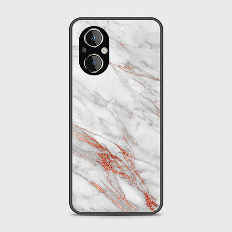 Oppo Reno 7 Lite Cover- White Marble Series - HQ Ultra Shine Premium Infinity Glass Soft Silicon Borders Case