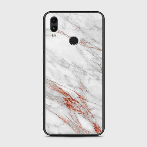 Huawei Honor 10 Lite Cover - White Marble Series - HQ Ultra Shine Premium Infinity Glass Soft Silicon Borders Case