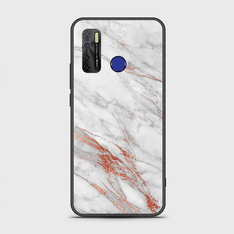 Infinix Hot 9 Cover- White Marble Series - HQ Ultra Shine Premium Infinity Glass Soft Silicon Borders Case