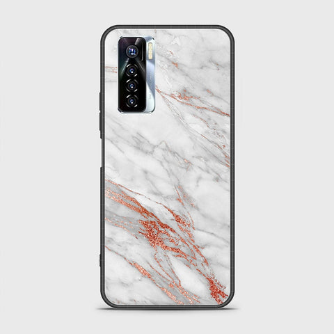 Tecno Camon 17 Pro Cover - White Marble Series - HQ Ultra Shine Premium Infinity Glass Soft Silicon Borders Case