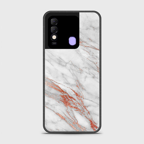 Tecno Spark 8 Cover- White Marble Series - HQ Ultra Shine Premium Infinity Glass Soft Silicon Borders Case