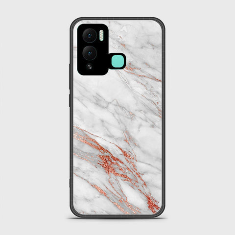 Infinix Hot 12 Play Cover- White Marble Series - HQ Ultra Shine Premium Infinity Glass Soft Silicon Borders Case