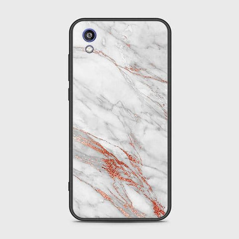 Honor 8S 2020 Cover - White Marble Series - HQ Ultra Shine Premium Infinity Glass Soft Silicon Borders Case