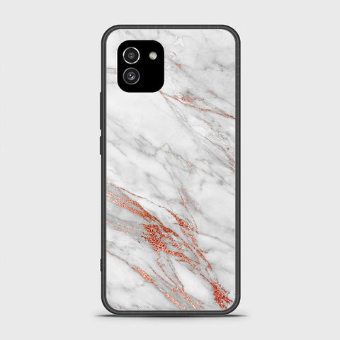 Samsung Galaxy A03 Cover- White Marble Series - HQ Ultra Shine Premium Infinity Glass Soft Silicon Borders Case