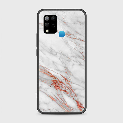 Infinix Hot 10s Cover- White Marble Series - HQ Ultra Shine Premium Infinity Glass Soft Silicon Borders Case