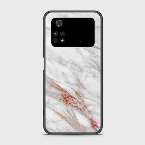 Xiaomi Poco M4 Pro 4G Cover- White Marble Series - HQ Ultra Shine Premium Infinity Glass Soft Silicon Borders Case