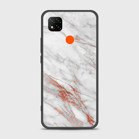 Xiaomi Redmi 10A Cover- White Marble Series - HQ Ultra Shine Premium Infinity Glass Soft Silicon Borders Case