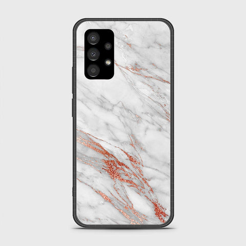 Samsung Galaxy A23 Cover- White Marble Series - HQ Ultra Shine Premium Infinity Glass Soft Silicon Borders Case