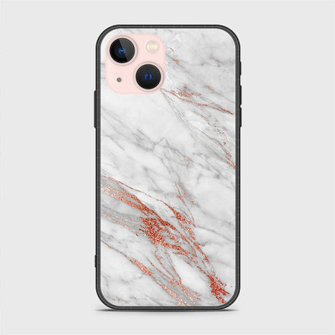 iPhone 14 Plus Cover- White Marble Series - HQ Ultra Shine Premium Infinity Glass Soft Silicon Borders Case