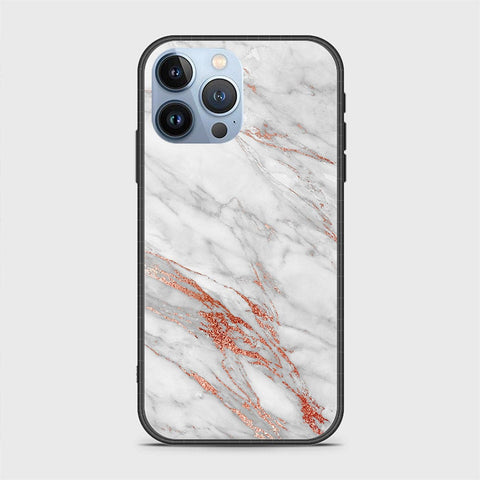 iPhone 14 Pro Cover- White Marble Series - HQ Ultra Shine Premium Infinity Glass Soft Silicon Borders Case