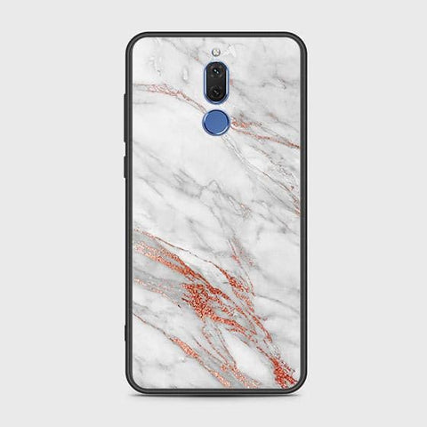 Huawei Mate 10 Lite Cover - White Marble Series - HQ Ultra Shine Premium Infinity Glass Soft Silicon Borders Case