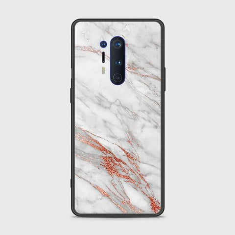 OnePlus 8 Pro Cover - White Marble Series - HQ Ultra Shine Premium Infinity Glass Soft Silicon Borders Case