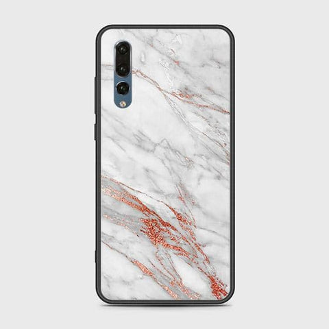 Huawei P20 Pro Cover - White Marble Series - HQ Ultra Shine Premium Infinity Glass Soft Silicon Borders Case