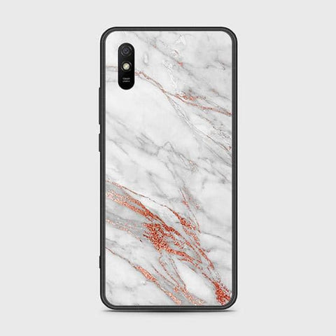 Xiaomi Redmi 9A Cover - White Marble Series - HQ Ultra Shine Premium Infinity Glass Soft Silicon Borders Case