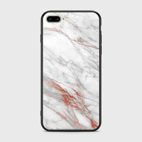 iPhone 7 Plus Cover - White Marble Series - HQ Ultra Shine Premium Infinity Glass Soft Silicon Borders Case