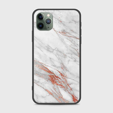 iPhone 11 Pro Max Cover - White Marble Series - HQ Ultra Shine Premium Infinity Glass Soft Silicon Borders Case