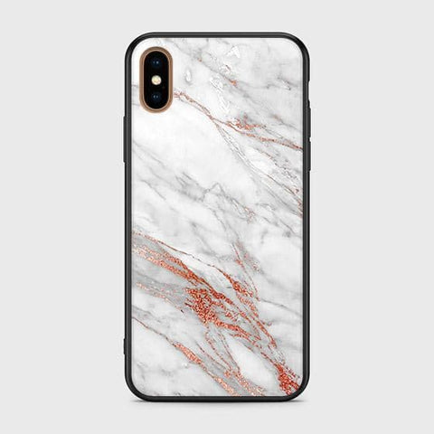 iPhone X Cover - White Marble Series - HQ Ultra Shine Premium Infinity Glass Soft Silicon Borders Case