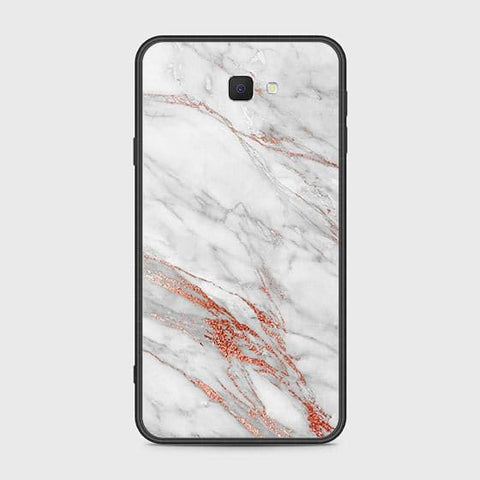 Samsung Galaxy J7 Prime Cover - White Marble Series - HQ Ultra Shine Premium Infinity Glass Soft Silicon Borders Case