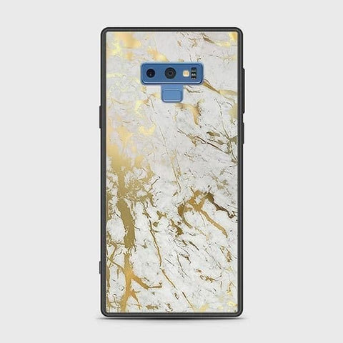 Samsung Galaxy Note 9 Cover - White Marble Series - HQ Ultra Shine Premium Infinity Glass Soft Silicon Borders Case