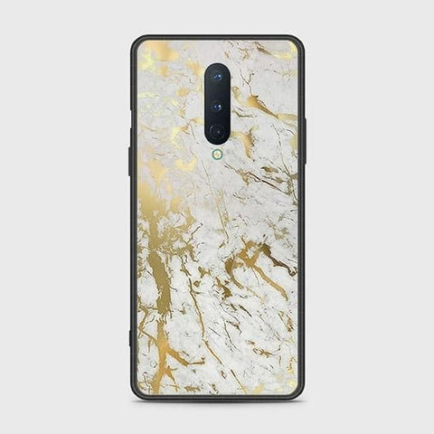 OnePlus 8 4G Cover - White Marble Series - HQ Ultra Shine Premium Infinity Glass Soft Silicon Borders Case