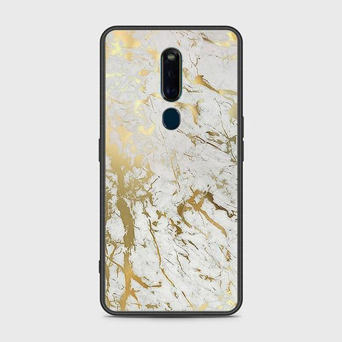 Oppo F11 Pro Cover - White Marble Series - HQ Ultra Shine Premium Infinity Glass Soft Silicon Borders Case