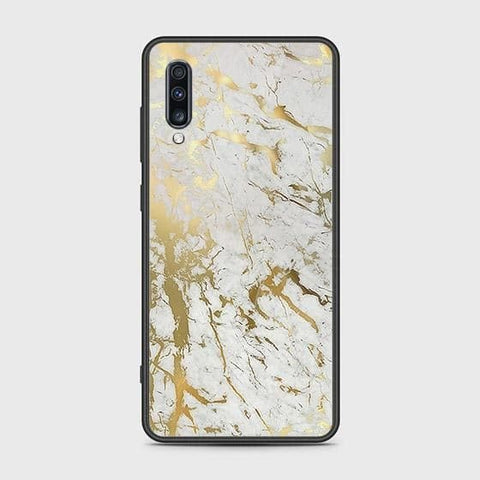 Samsung Galaxy A70 Cover - White Marble Series - HQ Ultra Shine Premium Infinity Glass Soft Silicon Borders Case