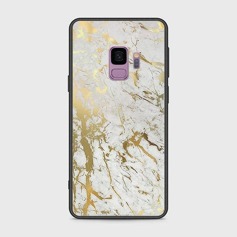 Samsung Galaxy S9 Cover - White Marble Series - HQ Ultra Shine Premium Infinity Glass Soft Silicon Borders Case