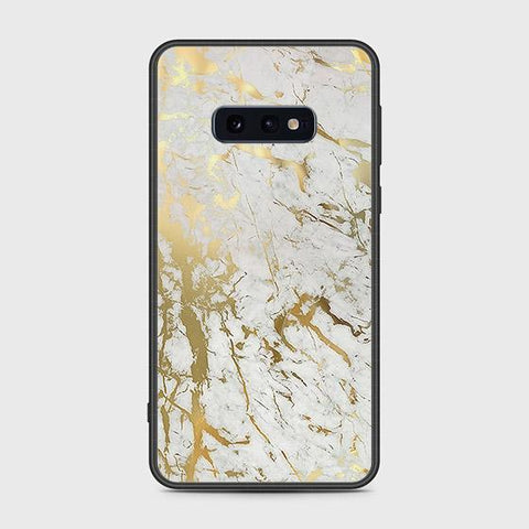 Samsung Galaxy S10e Cover - White Marble Series - HQ Ultra Shine Premium Infinity Glass Soft Silicon Borders Case