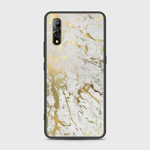 Vivo S1 Cover - White Marble Series - HQ Ultra Shine Premium Infinity Glass Soft Silicon Borders Case