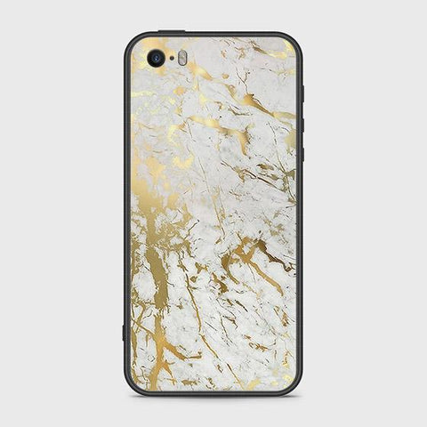 iPhone 5s Cover - White Marble Series - HQ Ultra Shine Premium Infinity Glass Soft Silicon Borders Case