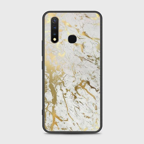 Vivo Y19 Cover - White Marble Series - HQ Ultra Shine Premium Infinity Glass Soft Silicon Borders Case