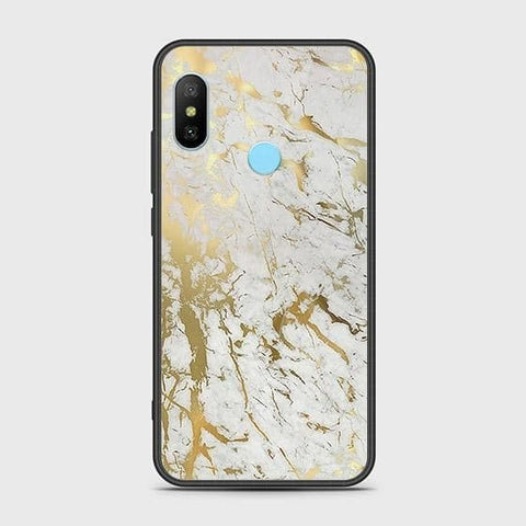 Xiaomi Redmi 6 Pro Cover - White Marble Series - HQ Ultra Shine Premium Infinity Glass Soft Silicon Borders Case