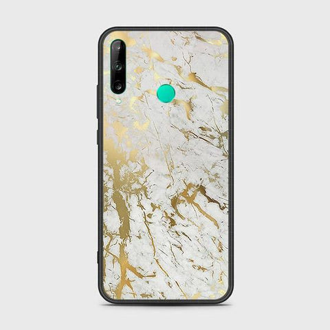 Huawei P40 lite E Cover - White Marble Series - HQ Ultra Shine Premium Infinity Glass Soft Silicon Borders Case