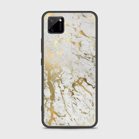 Realme C11 Cover - White Marble Series - HQ Ultra Shine Premium Infinity Glass Soft Silicon Borders Case