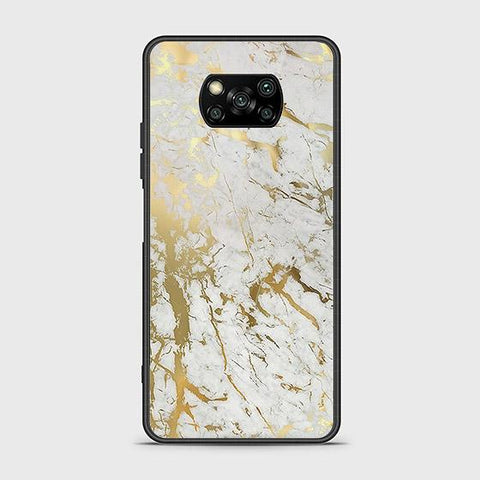 Xiaomi Poco X3 Cover - White Marble Series - HQ Ultra Shine Premium Infinity Glass Soft Silicon Borders Case